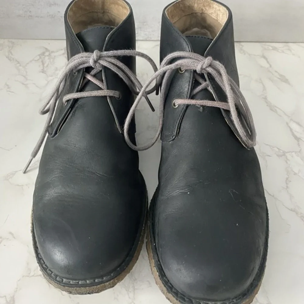 UGG Men's Leighton‎ Ankle Chukka Boots Sz 10 Black Lace Up SEE NOTES